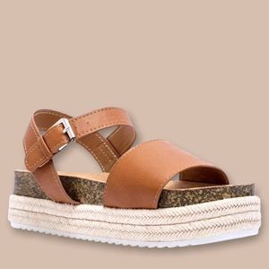 Qupid Cancun Tan Espadrille Sandal
